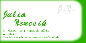 julia nemcsik business card